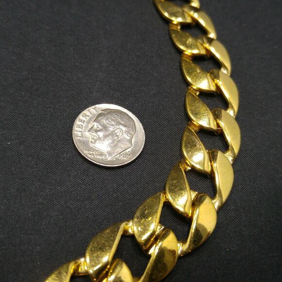Vintage Napier Chunky Chain Necklace, Gold Plated, 1980s, 20" - Picture 5 of 10